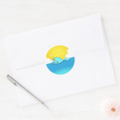 Sticker Rond Kawaii Narwhal (Enveloppe)