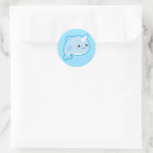 Sticker Rond Kawaii Narwhal (Sac)