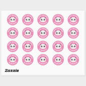 Sticker Rond Kawaii Panda (Feuille)