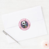 Sticker Rond Kawaii Panda Boba Tea | Addict au thé bulle (Enveloppe)