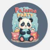 Sticker Rond Kawaii Panda Pajama Party Cosy Slepov esthétique (Devant)