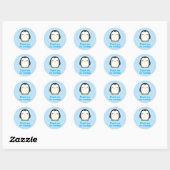 Sticker Rond Kawaii Penguin (Feuille)