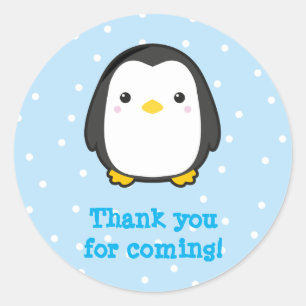 Sticker Rond Kawaii Penguin