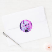 Sticker Rond Kawaii Pink Demon Girl (Enveloppe)
