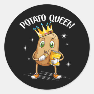 Sticker Rond Kawaii Potato Queen Graphable Potato Lover