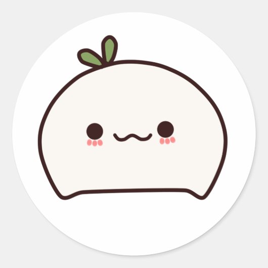 Sticker Rond Kawaii Radish (Devant)