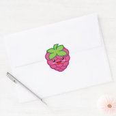 Sticker Rond Kawaii Raspberry (Enveloppe)