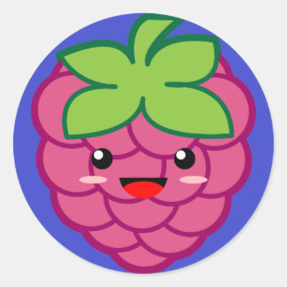 Sticker Rond Kawaii Raspberry