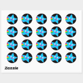 Sticker Rond Kawaii Rave Neon Star Rainbow (Feuille)