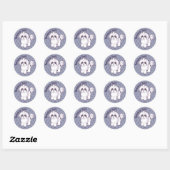 Sticker Rond Kawaii Shih Tzu (Feuille)