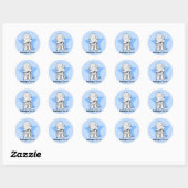 Sticker Rond Kawaii Star Bedlington Terrier (Feuille)