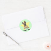 Sticker Rond Kawaii Star Belge Malinois (Enveloppe)