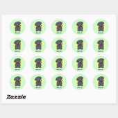 Sticker Rond Kawaii Star Black Lab (Feuille)