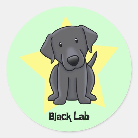 Sticker Rond Kawaii Star Black Lab (Devant)