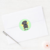 Sticker Rond Kawaii Star Black Lab (Enveloppe)