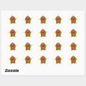 Sticker Rond Kawaii Star Redbone Coonhound (Feuille)