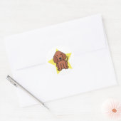Sticker Rond Kawaii Star Redbone Coonhound (Enveloppe)