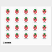 Sticker Rond Kawaii Strawberry Motivation Personalizable (Feuille)