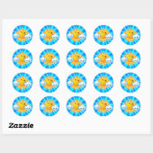 Sticker Rond Kawaii Sunny Day (Feuille)