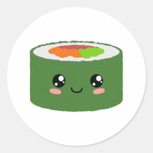 Sticker Rond Kawaii Sushi