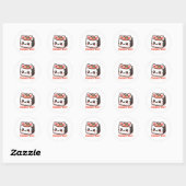 Sticker Rond Kawaii Sushi-Cat Pun (Feuille)