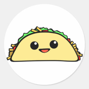 Sticker Rond Kawaii Taco