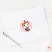 Sticker Rond Kawaii Uni-Cat Mermaid (Enveloppe)