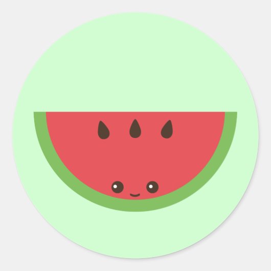 Sticker Rond Kawaii Watermelon (Devant)