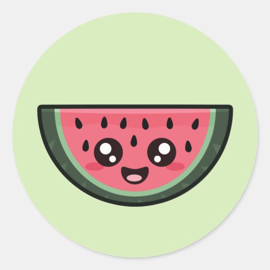 Sticker Rond Kawaii Watermelon (Devant)