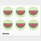 Sticker Rond Kawaii Watermelon (Feuille)
