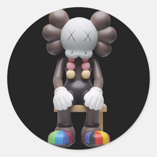 Sticker Rond kaws au repos (Devant)