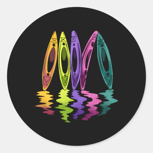 Sticker Rond Kayak Bateau Kayak (Devant)