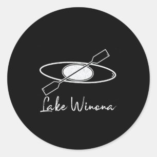 Sticker Rond Kayak en kayak et voile sur le lac Winona