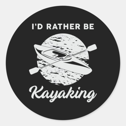 Sticker Rond Kayak Kayak Canoë Canoë Paddle Drôle Cadeau (Devant)