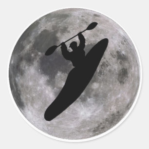 Sticker Rond kayak lunaire