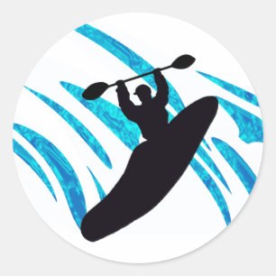 Sticker Rond Kayaker de kayak Kayaking