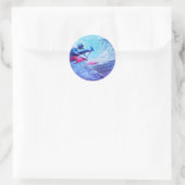 Sticker Rond Kayaker d'eau blanche (Sac)