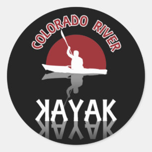Sticker Rond Kayaking Colorado River - Kayak