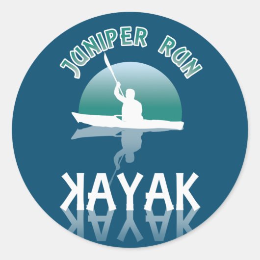 Sticker Rond Kayaking Juniper Run - Kayak (Devant)