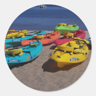 Sticker Rond Kayaks colorés