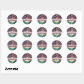 Sticker Rond Kazakh American Tree Roots (Feuille)
