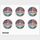 Sticker Rond Kazakh American Tree Roots (Feuille)