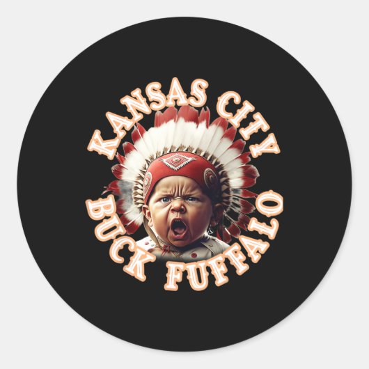 Sticker Rond Kc Tailgate Kansas City Bbq Buck Fuffalo Barbecue (Devant)