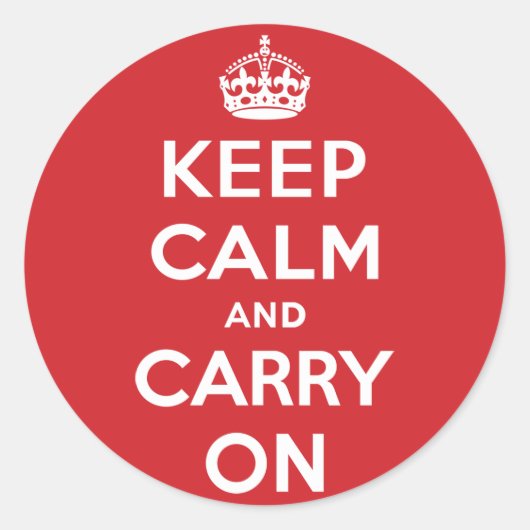 Sticker Rond Keep Calm and Carry (Devant)