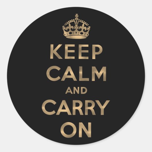 Sticker Rond Keep Calm and Carry (Devant)