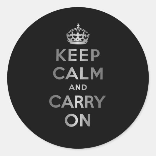 Sticker Rond Keep Calm and Carry (Devant)
