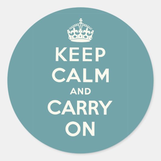 Sticker Rond Keep Calm and Carry (Devant)
