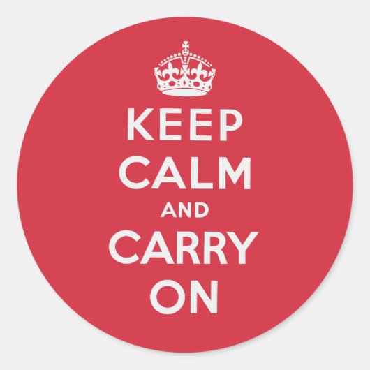Sticker Rond Keep Calm and Carry (Devant)