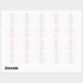 Sticker Rond Keep Calm and Have Tea Pink on White (Feuille)