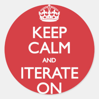 Sticker Rond Keep calm and iterate on